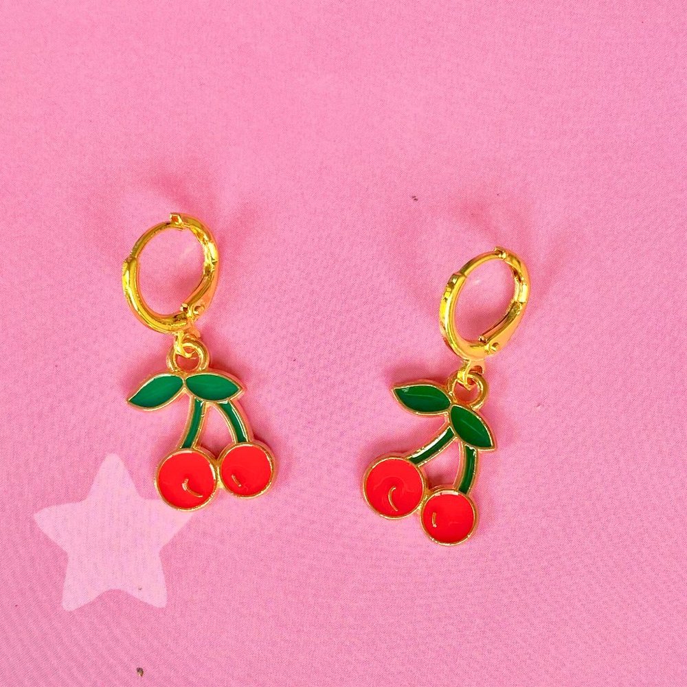 Cherry shape women's earrings.